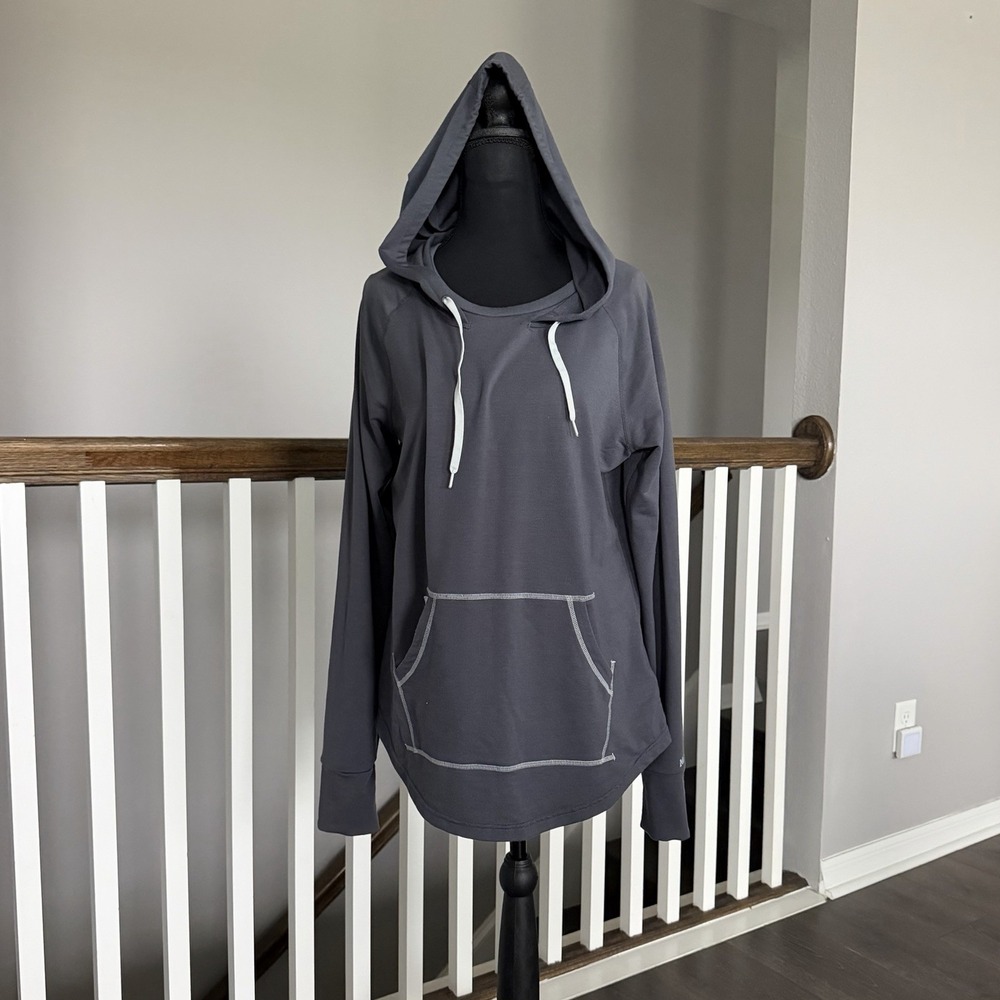 Marmot Long Sleeve Lightweight Hoodie Womans Large Gray Gorpcore Hiking Outdoors